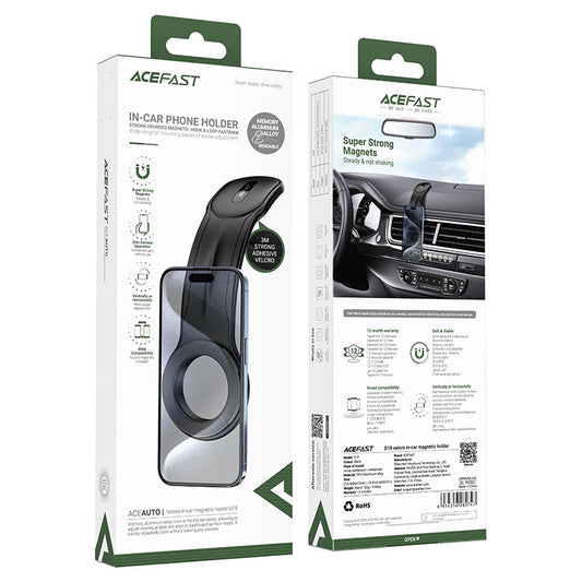 Acefast D19 Velcro in-car magnetic holder black