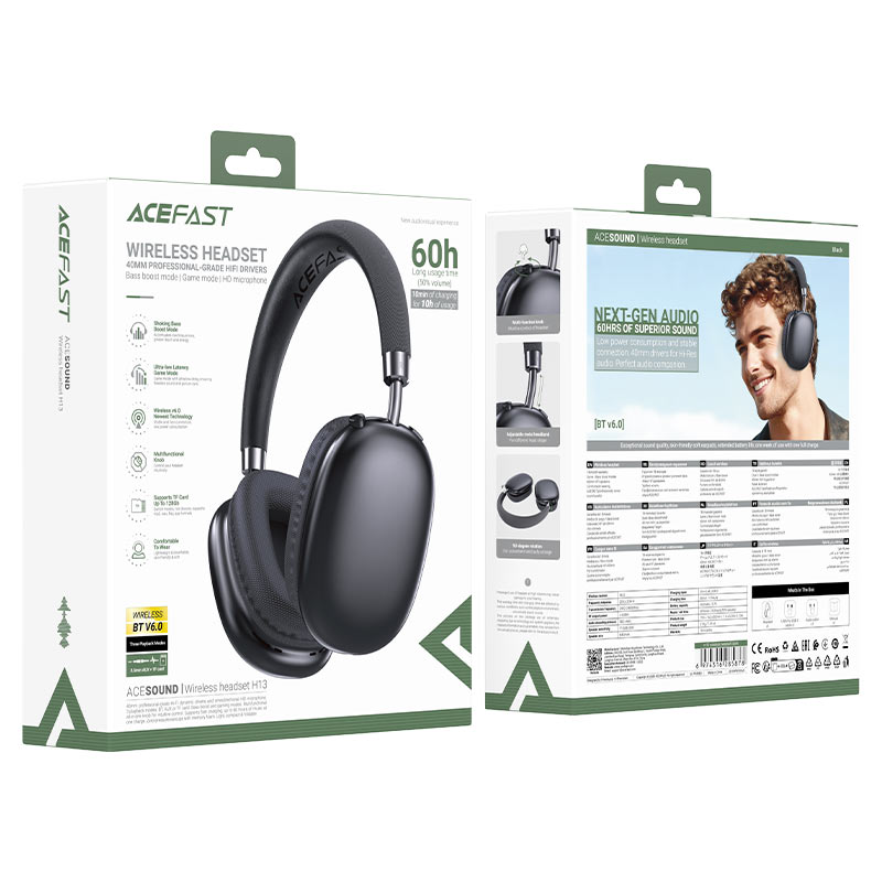 Acefast H13 Wireless Headphones Black