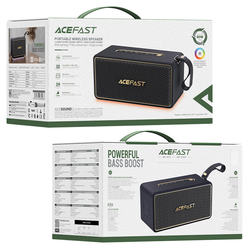 ACEFAST K3 MAX PORTABLE BLUETOOTH SPEAKER BLACK