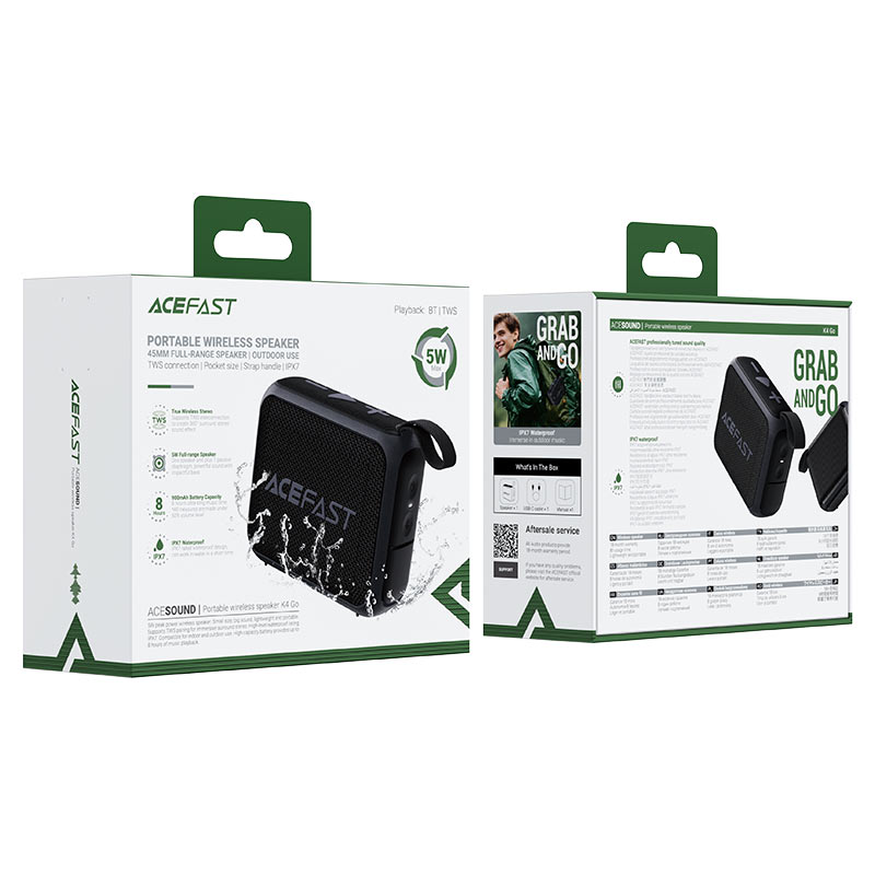 ACEFAST K4 GO PORTABLE BLUETOOTH SPEAKER BLACK