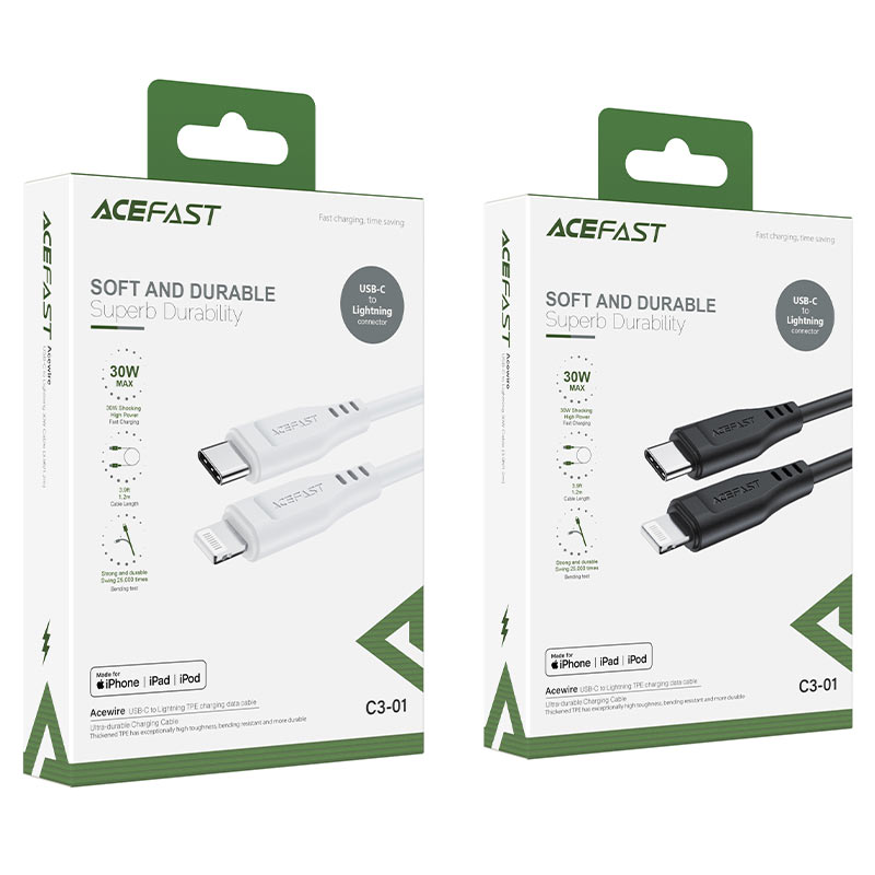 Acefast C3-01 usb-c to lightning TPE cable (1.2m)