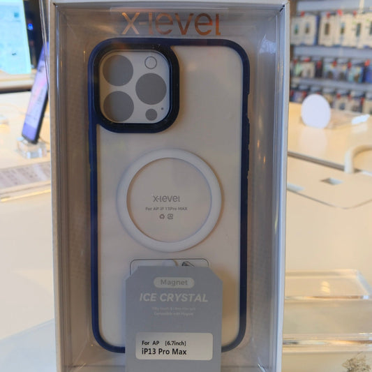X-LEVEL ICE CRYSTAL CASE FOR IPHONE 13 PRO MAX BLUE