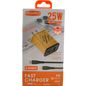 Abodos AS-CS316 25W PD PPS QC4 3-Port Adaptor with Lightning Cable Kit Yellow