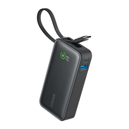 Anker 10000 mAh Nano Powerbank with Built-in Usb-c Cable (A1259) Black