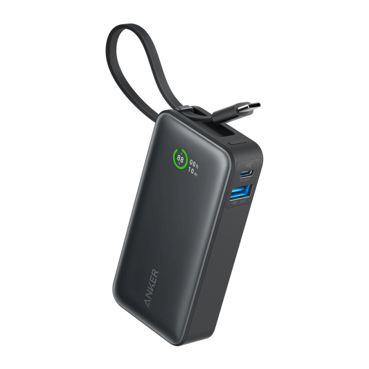 Anker 10000 mAh Nano Powerbank with Built-in Usb-c Cable (A1259) Black