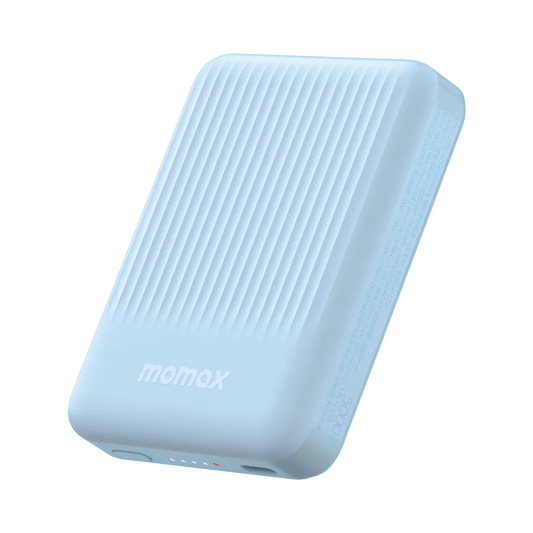 Momax Q.Mag Minimal 5000 mAh Magnetic Wireless Battery Pack (IP122) Blue