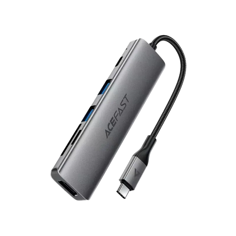 Acefast J18 6-In-1 USB-C Hub Metal Grey