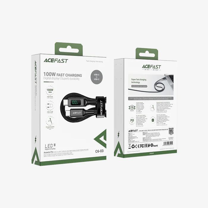 Acefast C6-03 USB-C to USB-C Digital Display Braided Cable (2M)
