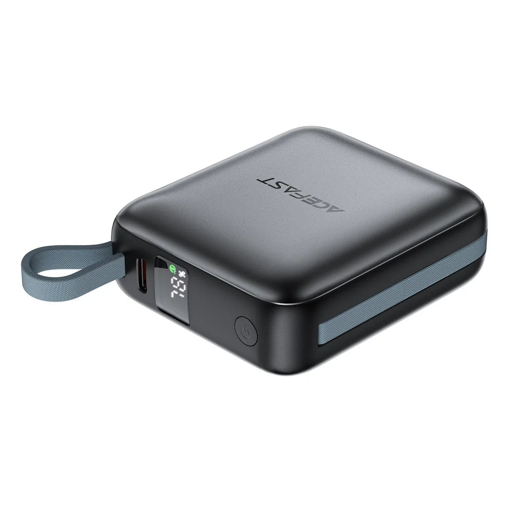 Acefast M23 22.5W 10000 mAh Powerbank with Built-in dual cables metal grey