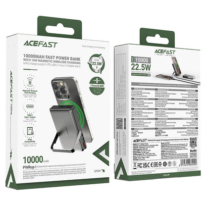 Acefast M17 10000 mAh PD20W/22.5W Magnetic Wireless Powerbank with Built-in Stand