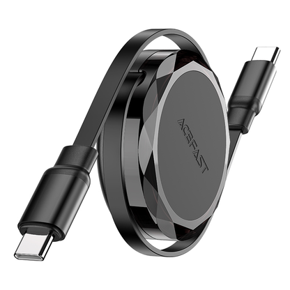 Acefast C13-03 USB-C to USB-C 60W Dual Retraction Cable Black