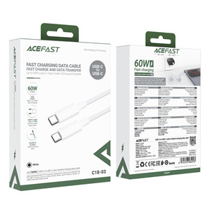 Acefast C18-03 60W USB-C to USB-C Cable (1.2M) White