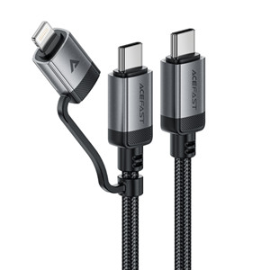 Acefast C20-01 USB-C to USB-C/Lightning Aluminum Alloy Cable (1M) Black