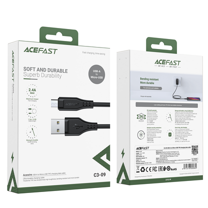 Acefast C3-09 USB-A to Micro USB TPE Cable (1.2M) White