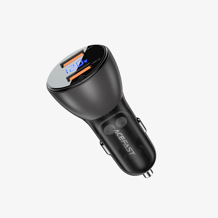 Acefast B7 45W Dual Port USB-A Car Charger with Digital Display