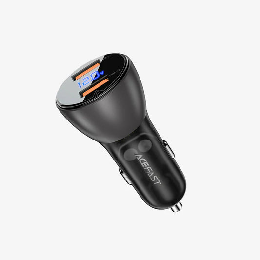 Acefast B7 45W Dual Port USB-A Car Charger with Digital Display