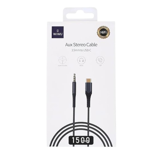 wiwu aux stereo cable 3.5MM to usb-c (YP03) black