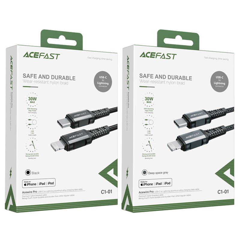 Acefast C1-01 usb-c to lightning aluminum alloy cable (1.2M)