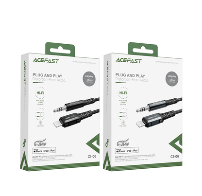 ACEFAST C1-06 LIGHTNING TO 3.5MM ALUMINUM ALLOY AUDIO CABLE (1.2M) BLACK