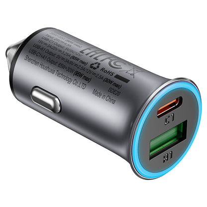 Acefast B16 95W Dual Port Metal Car Charger Metal Grey