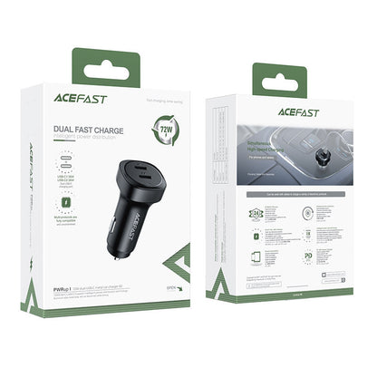 Acefast B2 72W Dual USB-C Car Charger Black
