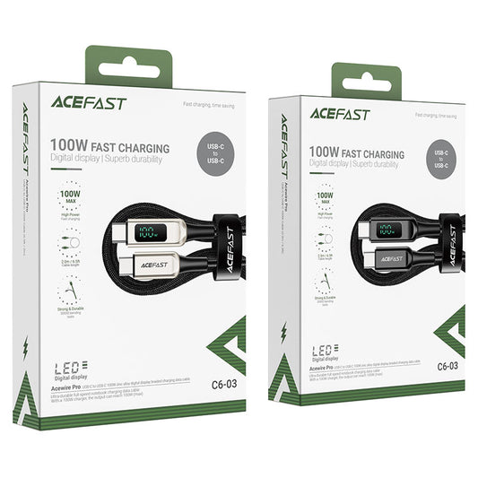 Acefast C6-03 USB-C to USB-C Digital Display Braided Cable (2M)