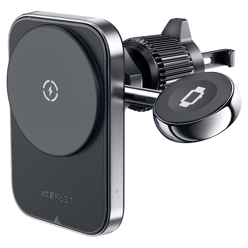 Acefast D18 in-car 2-in-1 magnetic wireless charging holder black