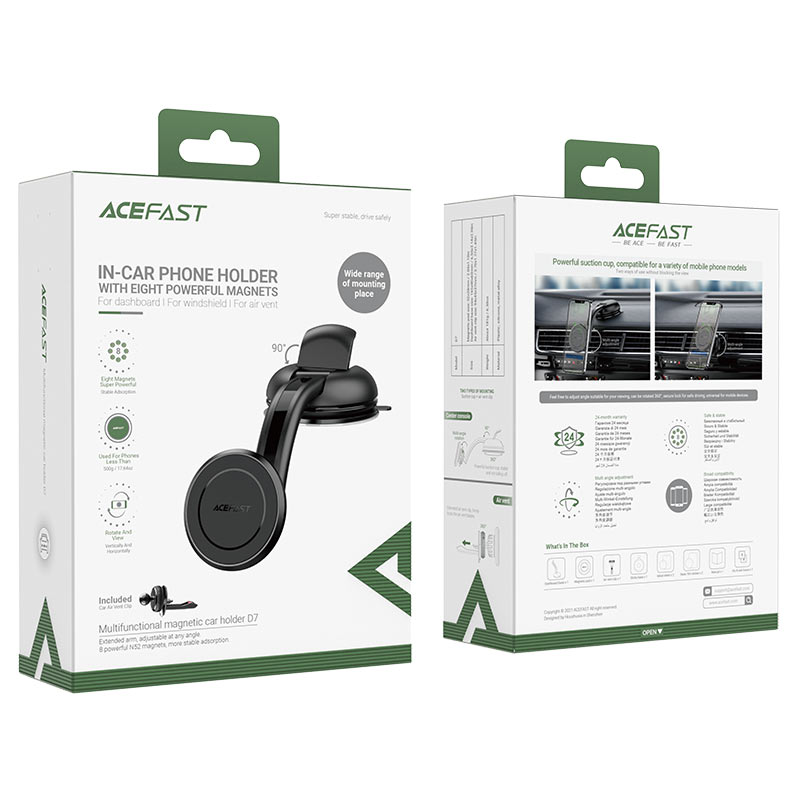 Acefast D7 Multi-functional magnetic car holder black