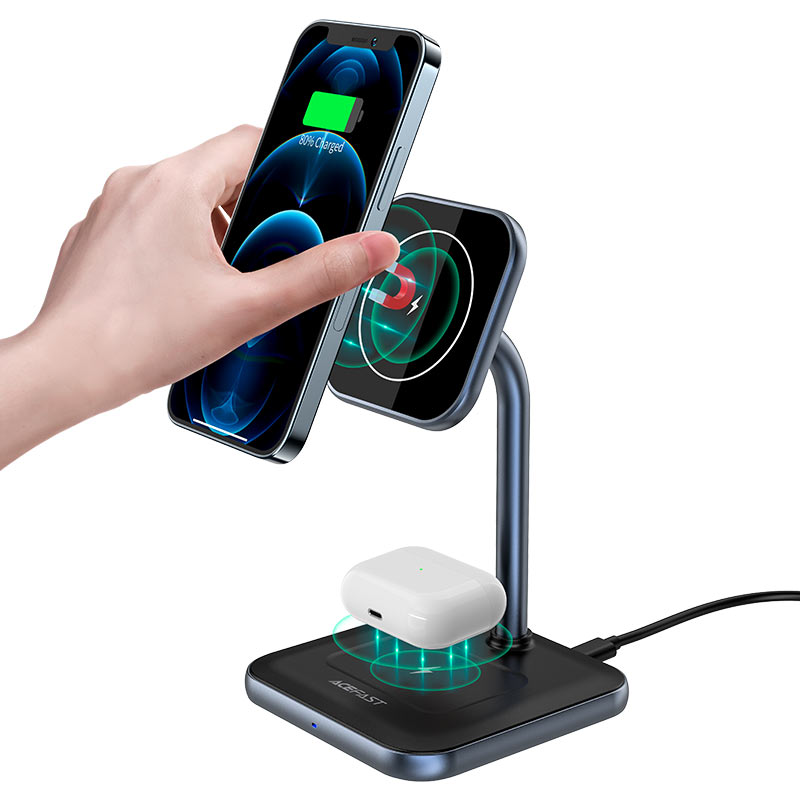 Acefast E1 Air Charge Desktop 2-in-1 Wireless Charging Stand Black