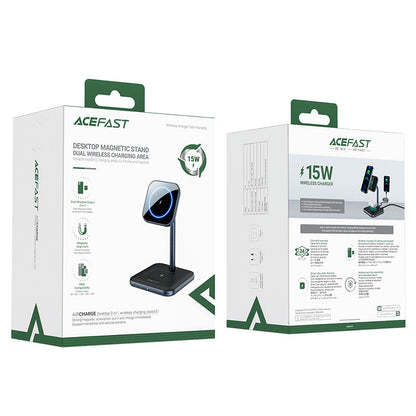 Acefast E1 Air Charge Desktop 2-in-1 Wireless Charging Stand Black