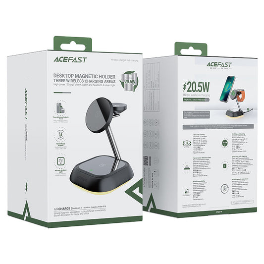 Acefast E16 Desktop 3-in-1 Wireless charging holder black