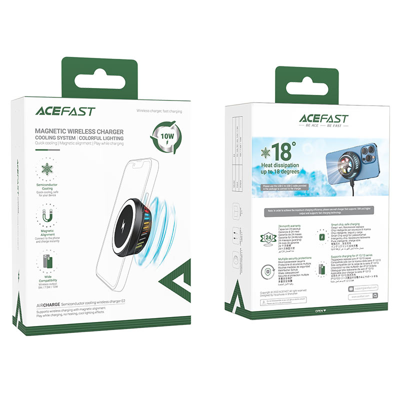 Acefast E2 Air Charge Semiconductor Cooling Wireless Charger Black