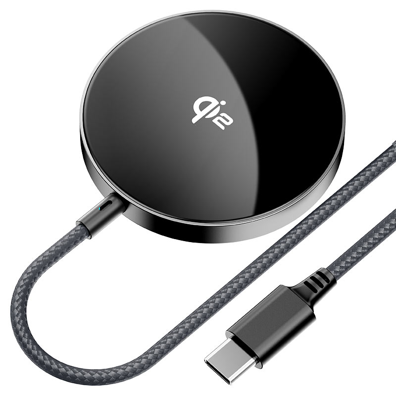 Acefast E24 QI2 Desktop Magnetic Wireless Charger Cable (1.2M) Metal Grey