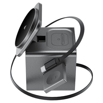 Acefast E34 22.5W 3-in-1 Wireless Desktop Charging Station Metal Gray