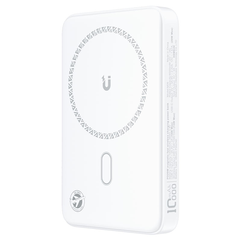 Acefast M26 PD20W 10000 mAh Magnetic Fast Wireless Charging Powerbank White
