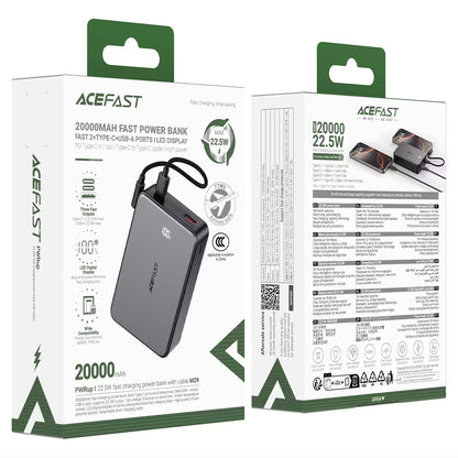 Acefast M29 22.5W 20000 mAh Powerbank Black