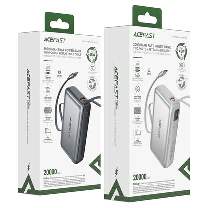 Acefast M34 PD45W 20000 mAh Powerbank with Built-in-Cable