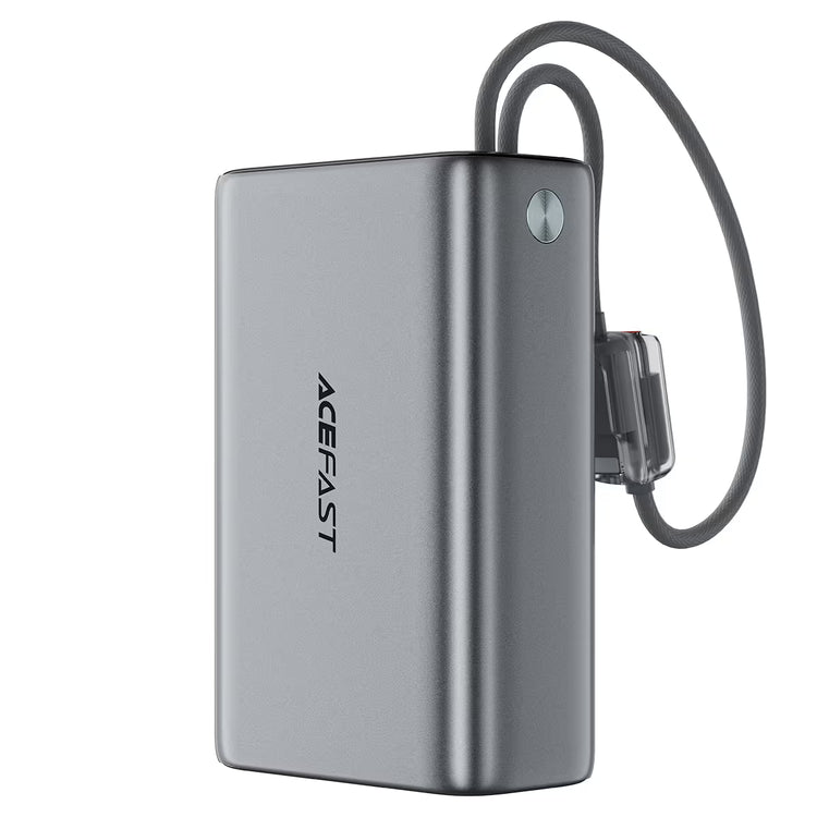 ACEFAST M49 20000 mAh POWERBANK WITH TWO CABLES METAL GRAY