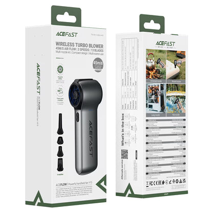 Acefast YF3 Powerful Handheld Fan Metal Grey