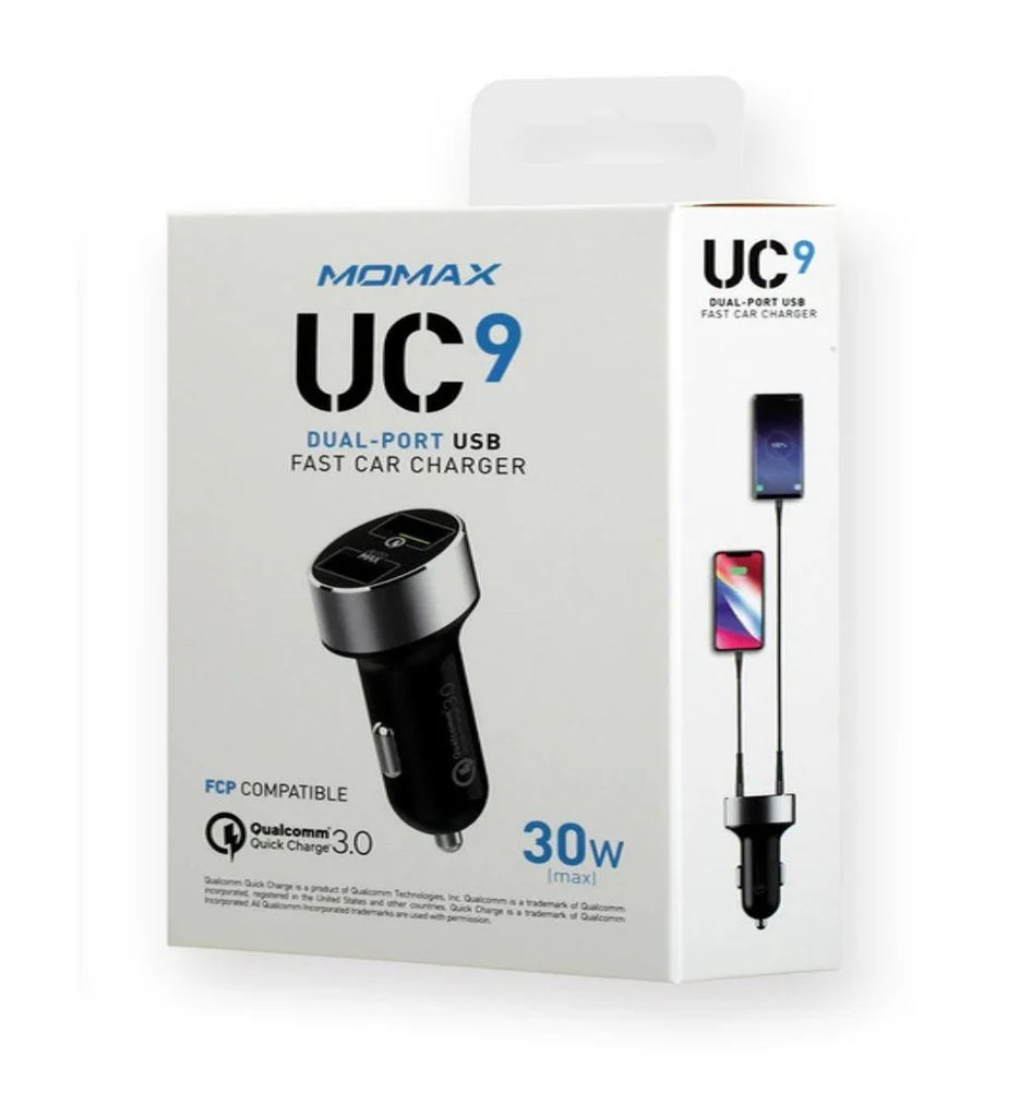 Momax UC9 Dual-Port USB Fast Car Charger