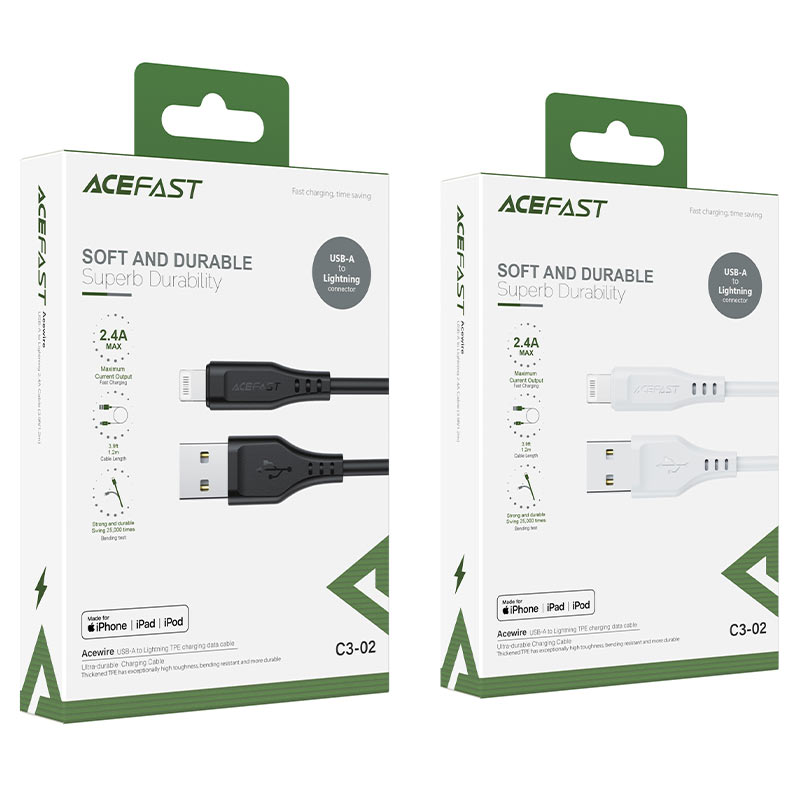 Acefast C3-02 usb-a to lightning TPE cable (1.2M)