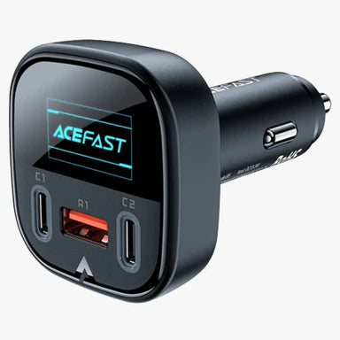 Acefast B5 101W Metal Car Charger with Oled Smart Display Black