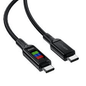 Acefast C7-03 USB-C to USB-C Zinc Alloy Charge Data Cable with Display (1.2M) Black