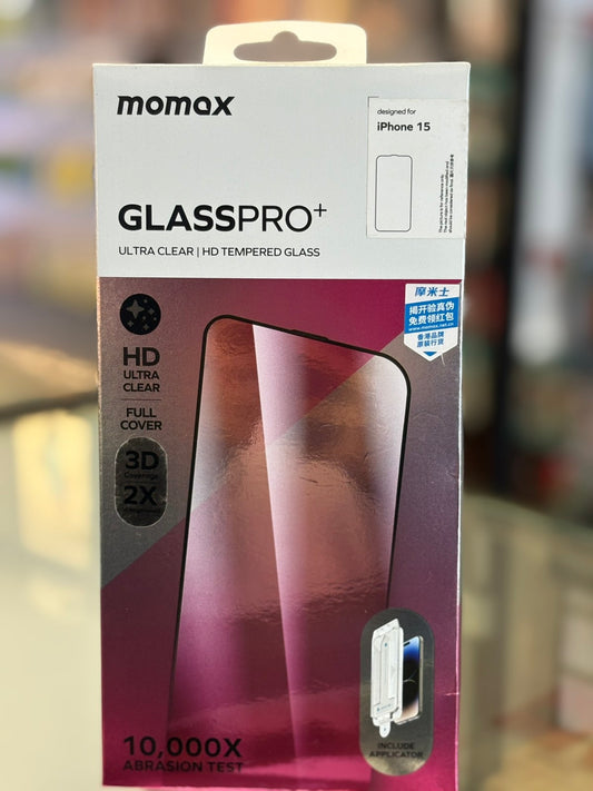 Momax Glass Pro Plus 0.3MM Premium Tempered Glass for iPhone 15 Series