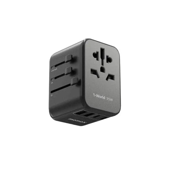 Momax 1-World PD35W 5 Port Plus AC Travel Adapter (UA9) Black