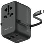 Momax 1-World Plus 25W AC Travel Adapter 3-Port with Built in 70CM Cable (UA20)