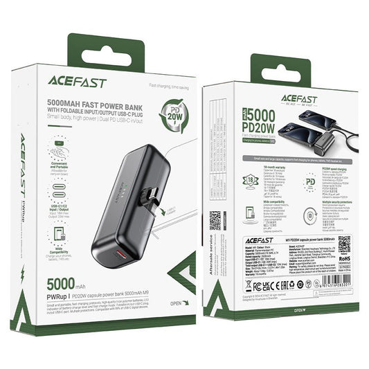 Acefast M9 5000 mAh PD 20W Powerbank Black