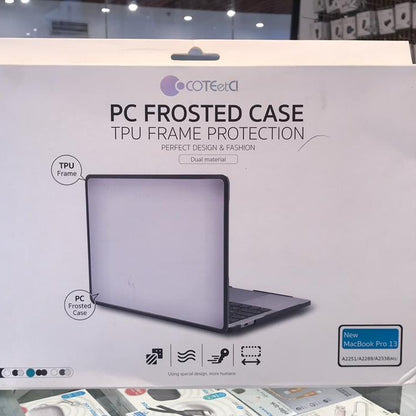 Coteci PC Frosted Case for Macbook Pro 13 Inch (A2251/A2289/A2338) Black