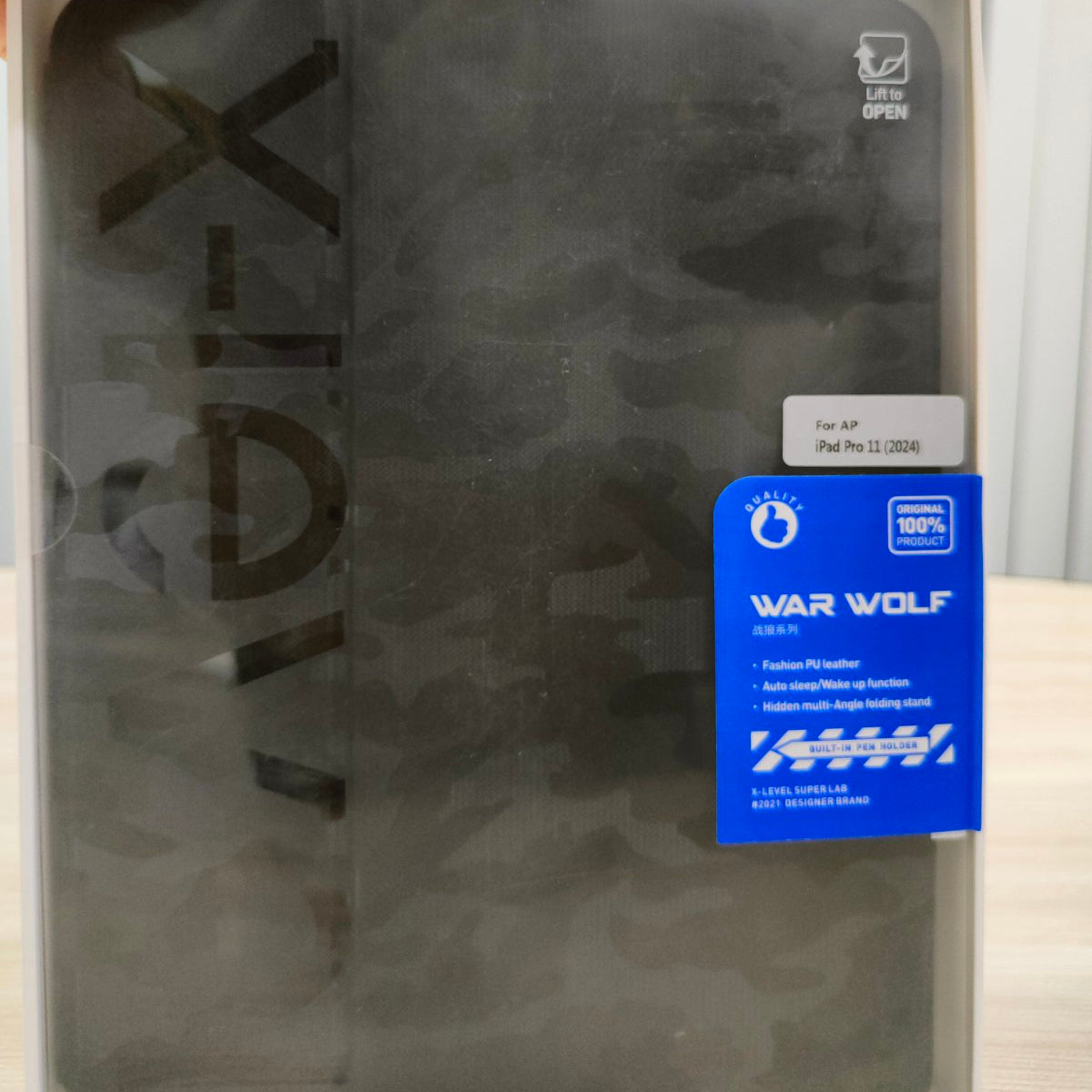 X-LEVEL WAR WOLF CASE FOP IPAD PRO 11INCH (M4) BLACK