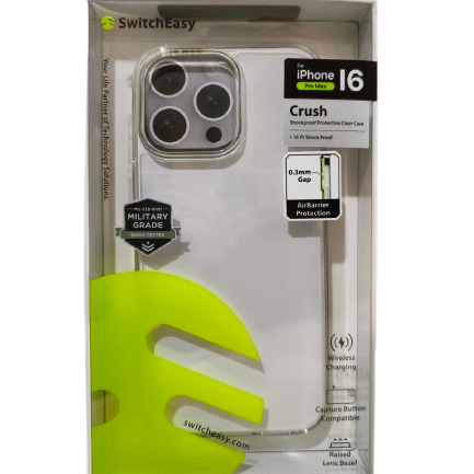 SWITCH EASY CRUSH CASE FOR IPHONE 16 PRO MAX CLEAR
